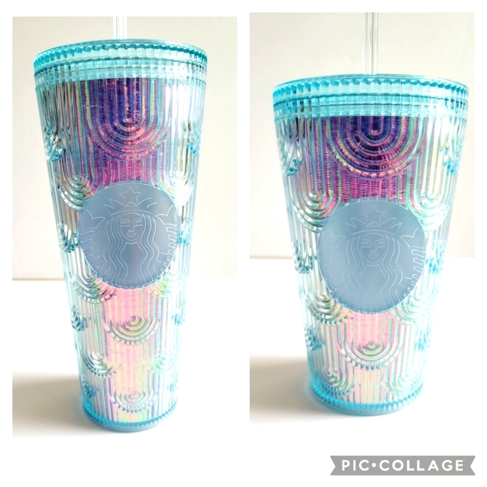 Rare Starbucks 2022 spring Mermaid Scale Tumblers-2